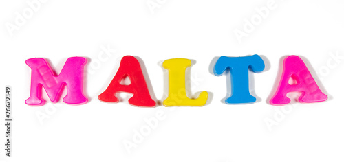 malta written in fridge magnets