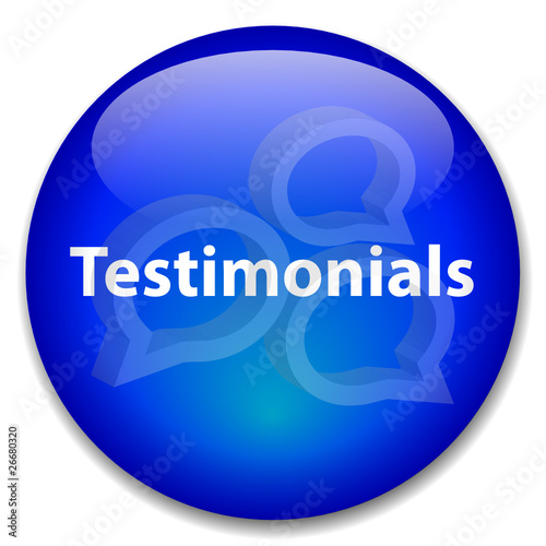 TESTIMONIALS Web Button (business kudos speech bubbles customer)