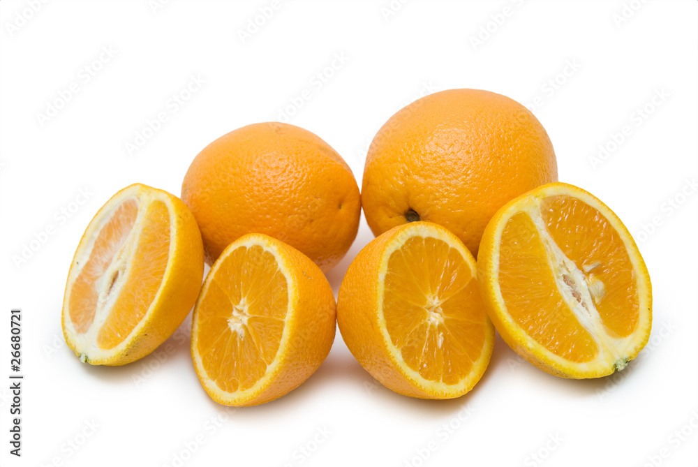 Orange fresh fruit group on white background Orange fresh fruit group on white background