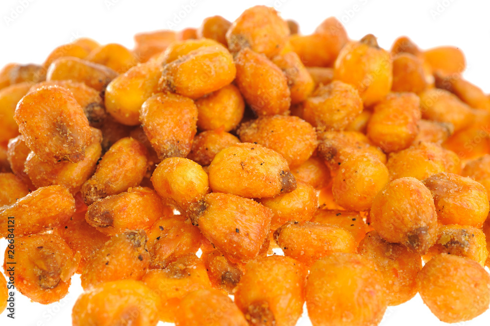 Roasted corn on a white background Roasted corn on a white background