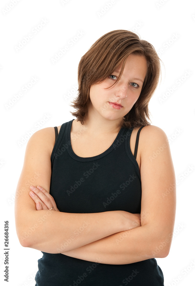 Young Woman Posing with her arms crossed Young Woman Posing with her arms crossed