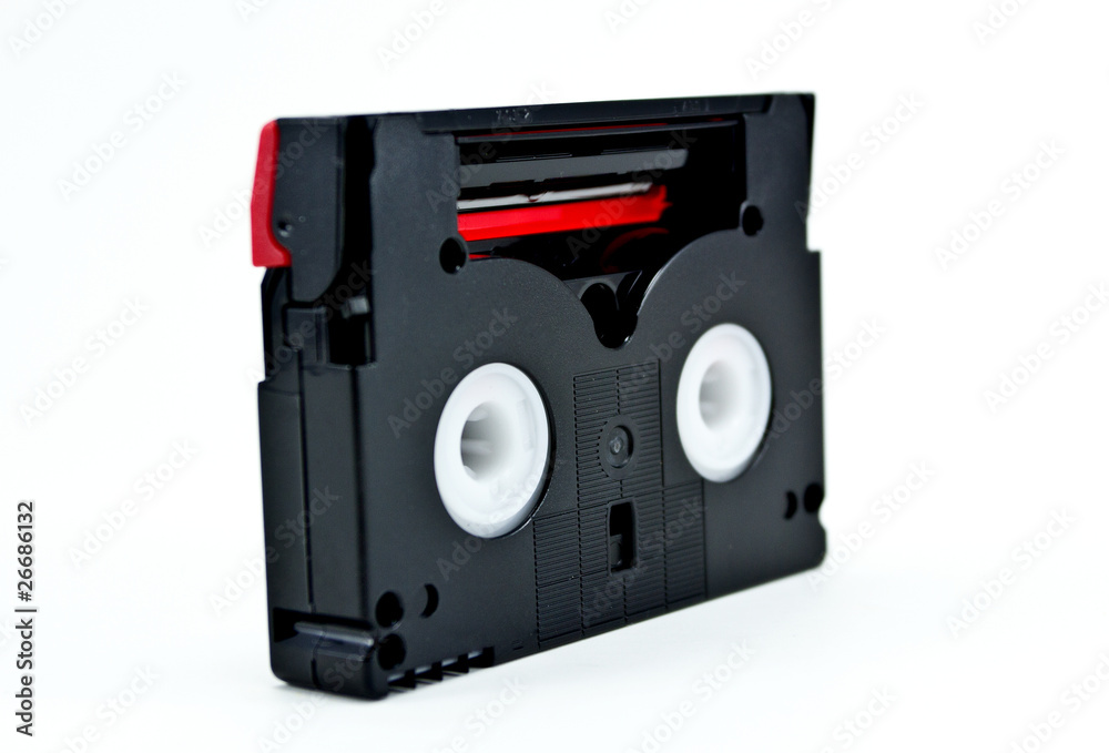 Fototapeta premium Mini DV Cassettes isolated against a white background