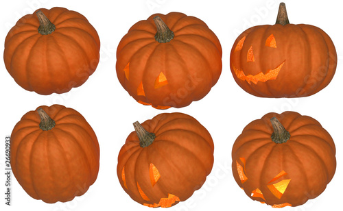 Halloween pumpkins with light inside