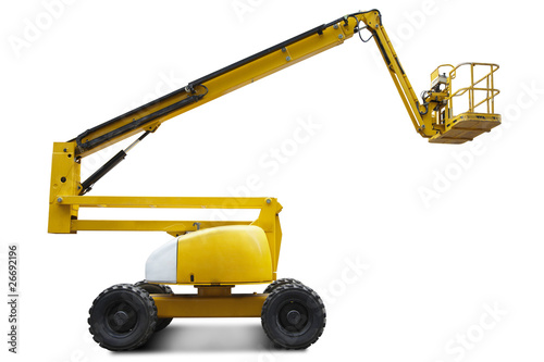 cherry picker - boom lift with clipping path