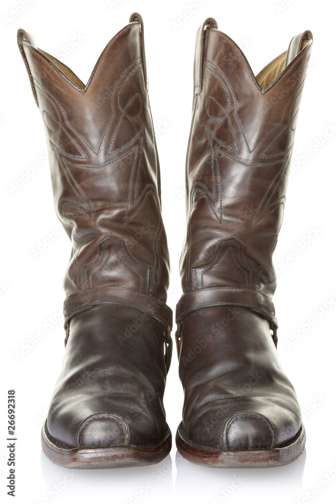 Cowboy boots with clipping path