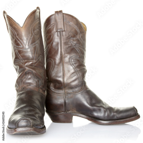 Cowboy boots isolated, clipping path included