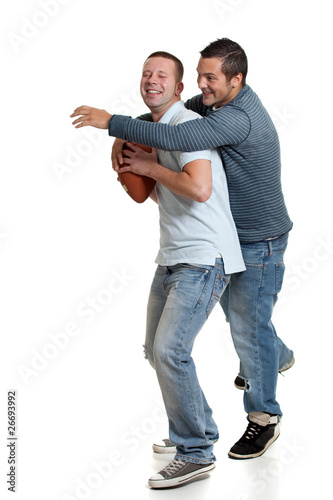 Two men with football