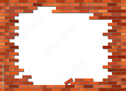 Brick wall collapsed