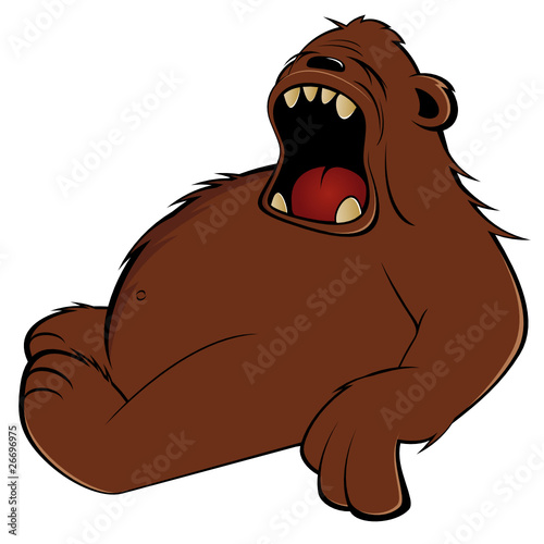 cartoon bär müde gähnen lustig