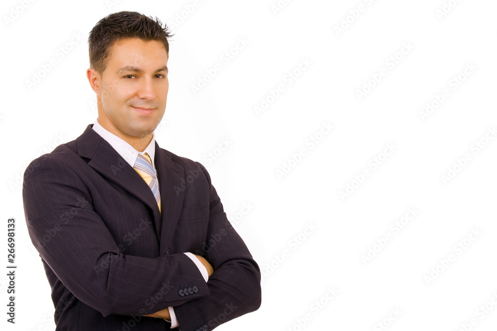 young successfull business man portrait, isolated on white young successfull business man portrait, isolated on white