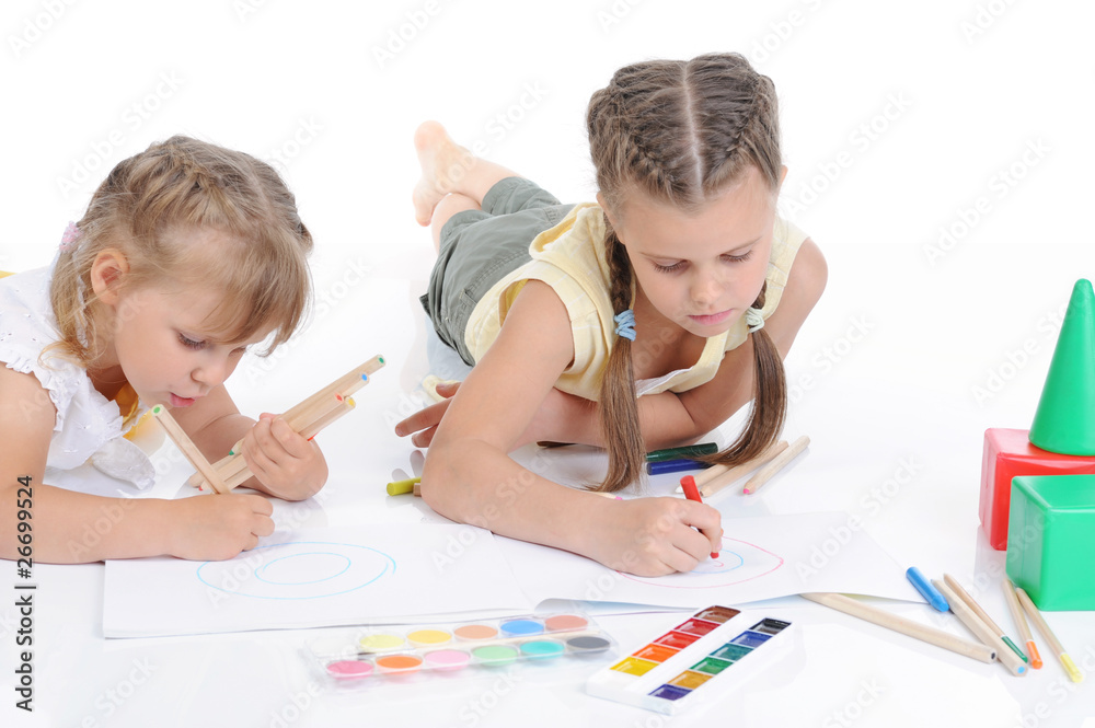 Two sisters draw on the album.