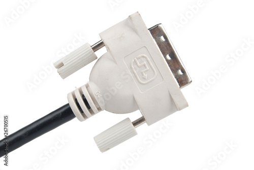 DVI cable on white background