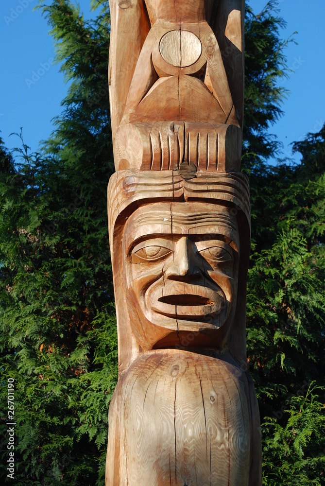 Totem shaped in Stanley park, BC Canada Totem shaped in Stanley park, BC Canada