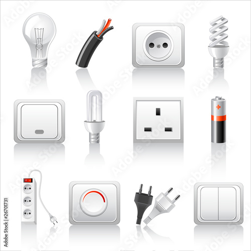 Electric accessories icons