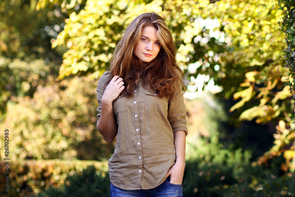 Beautiful young woman. Outdoor portrait Beautiful young woman. Outdoor portrait