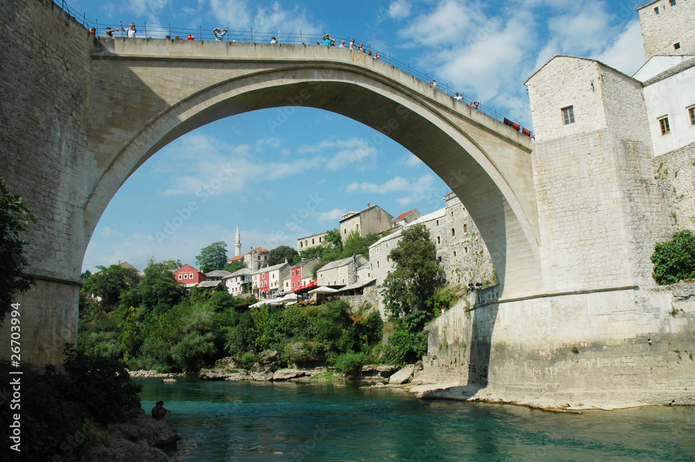Mostar with the famous bridge, Bosnia and Herzegovina