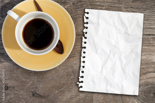 blank note paper on coffee table