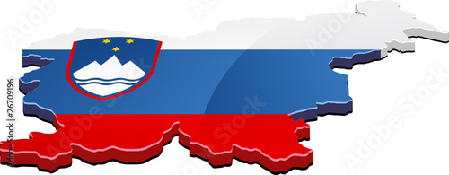 Carte de la Slovénie 3D drapeau (détouré)