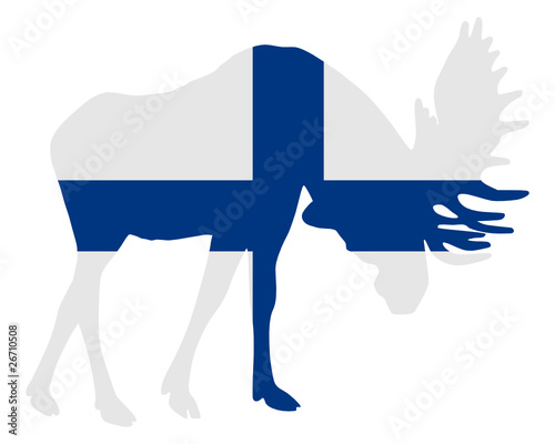 Kämpfender Elch in Finnlandfahne