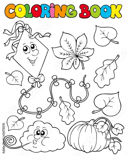 Coloring book with autumn theme 1