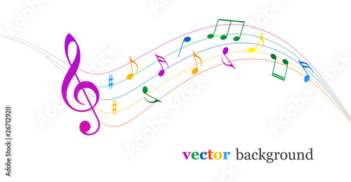 Music notes vector background