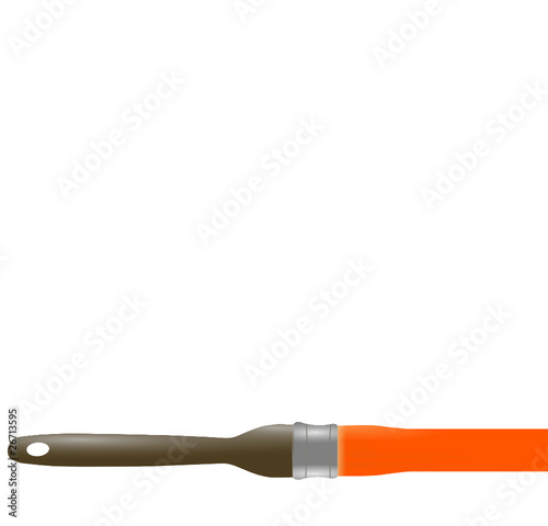 pinceau et peinture orange