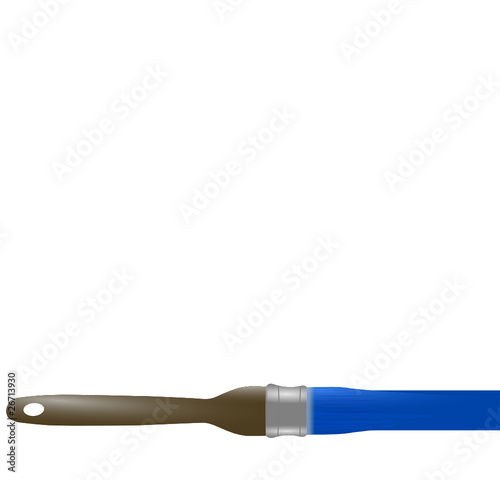 pinceau et peinture bleue