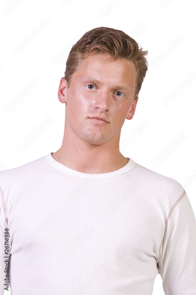 Handsome and trendy fashion model posing at camera Handsome and trendy fashion model posing at camera