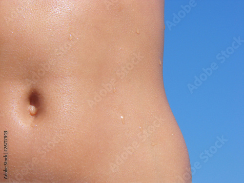 female torso with water drops