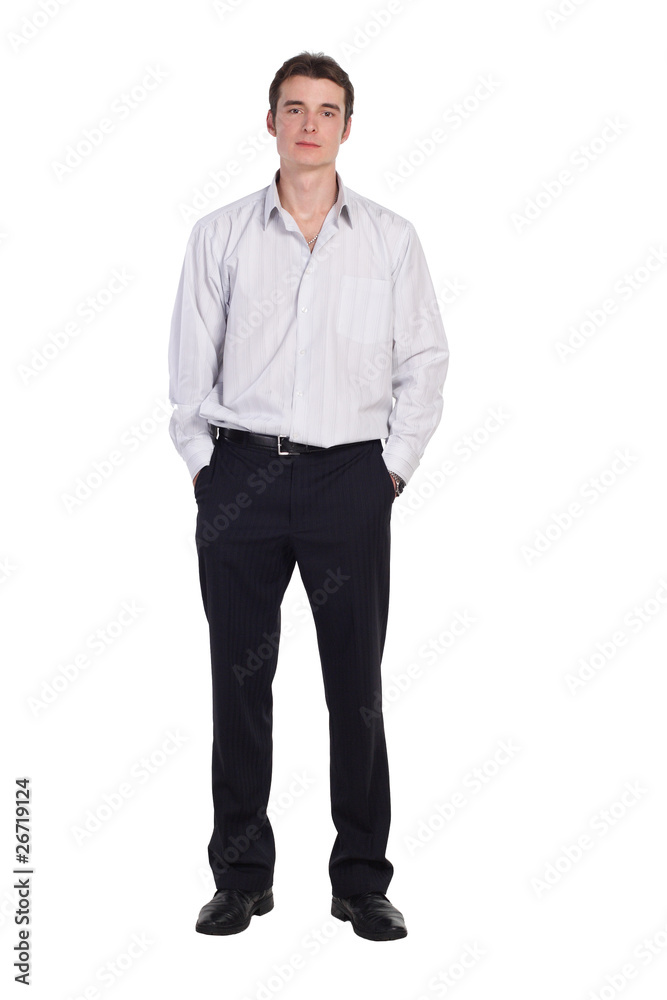 man standing in shirt and pants isolated man standing in shirt and pants isolated