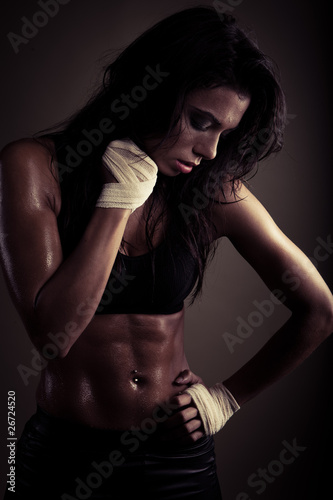 exhausted brunette after workout © stryjek