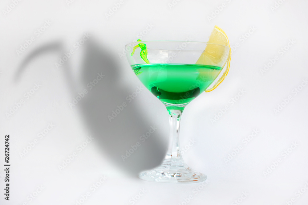 Death cocktail glass with shadow