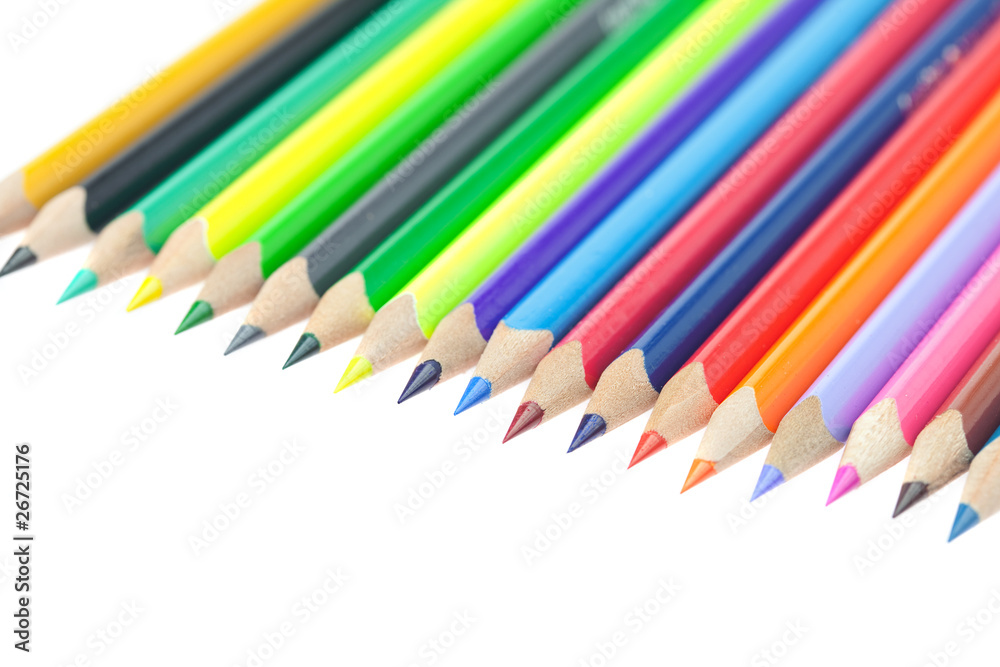 colored pencils isolated on white colored pencils isolated on white