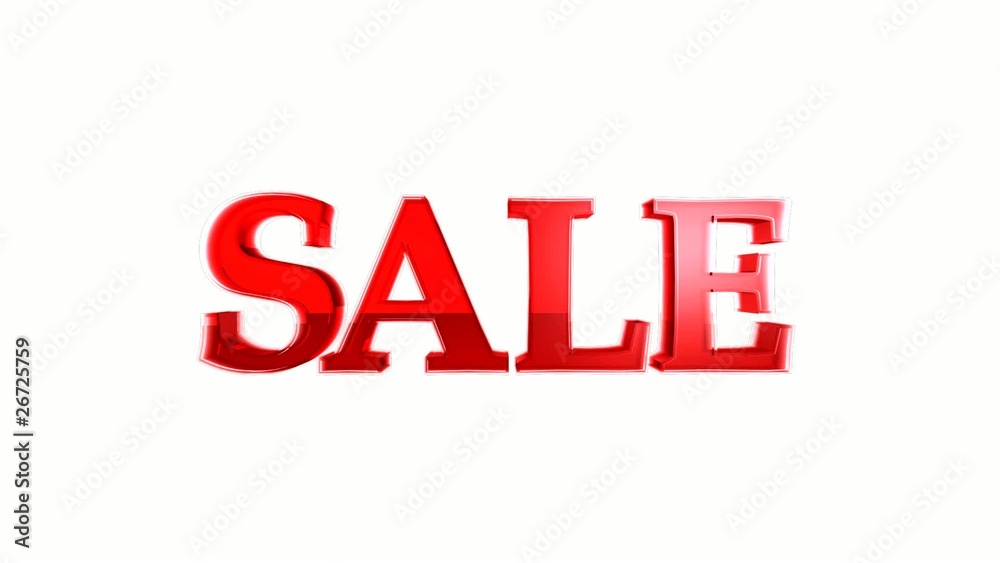 Letters falling into frame to promote a sale (with alpha matte) Letters falling into frame to promote a sale (with alpha matte)