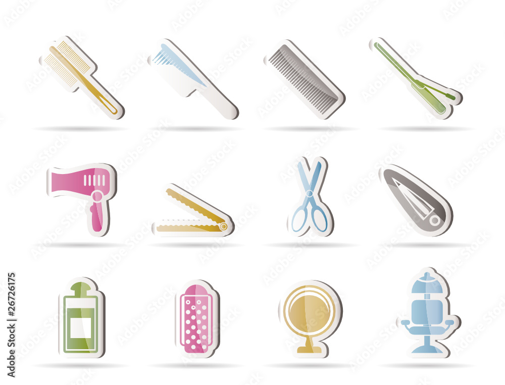 hairdressing, coiffure and make-up icons - vector icon set hairdressing, coiffure and make-up icons - vector icon set