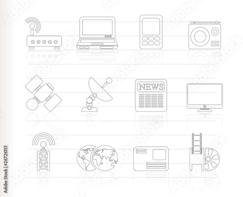 Business, technology communications icons