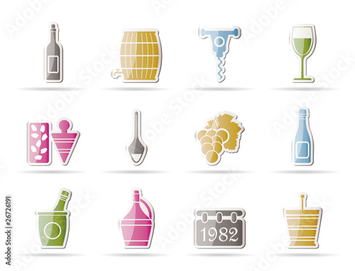 Wine and drink Icons - Vector Icon Set