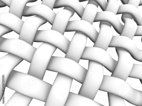 3D rendered illustration of interlaced fiber on white