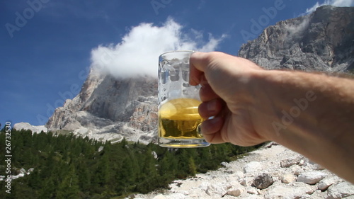 Drinking beer