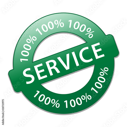 Tampon "100% SERVICE" (clients aide contact assistance qualité)