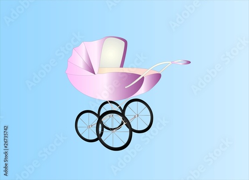 antique baby girl buggy ( background on separate layer )