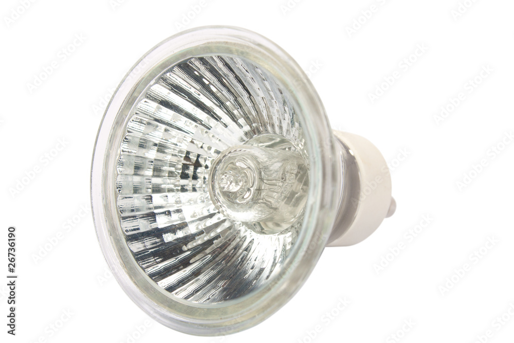 Fluorescent small spot light bulb isolated on white background Fluorescent small spot light bulb isolated on white background