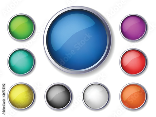 Free Download Set of round glosy vector buttons - GFXLoad