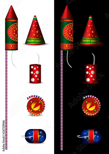 Traditional indian fire crackers for diwali