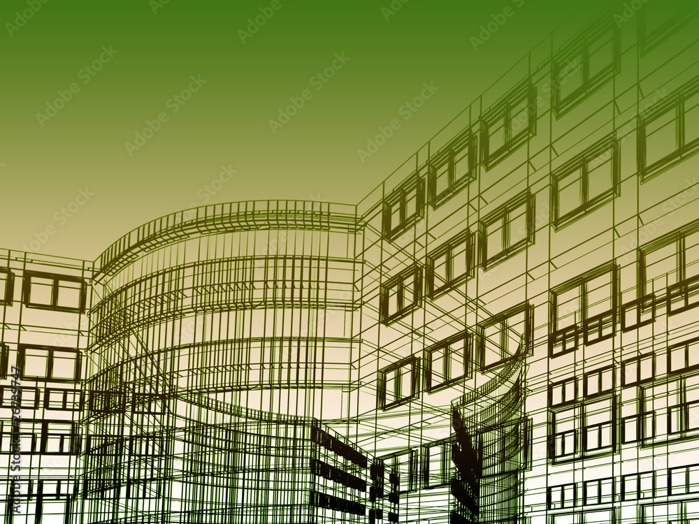 Obraz premium Abstract architectural 3D construction