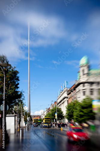 Photography Transportation in Dublin. City Center symbol - spire