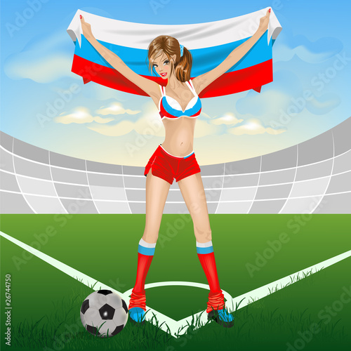 Russian girl soccer fan