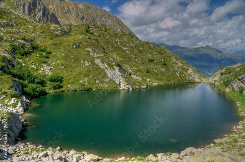 high mountain lake HDR image