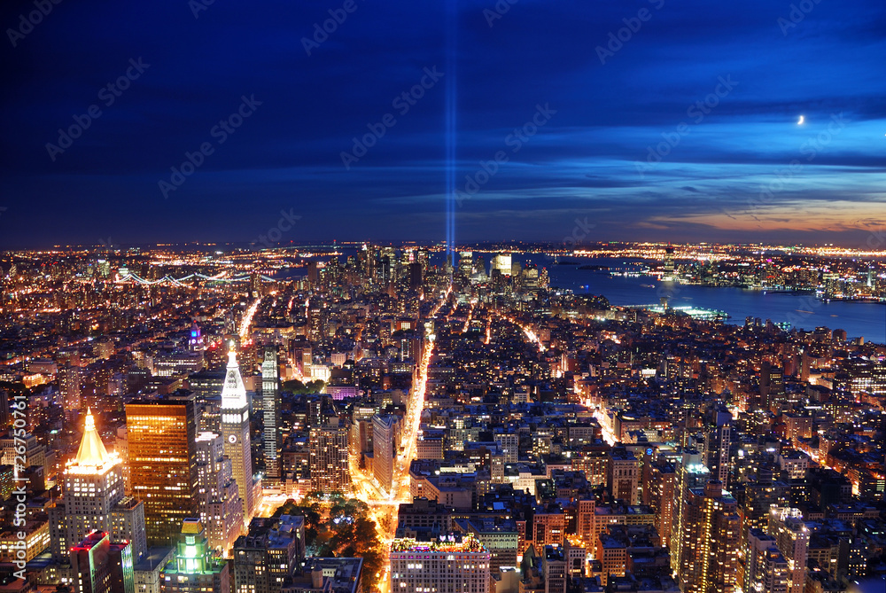 New York City Aerial View At Night Stock Photo Adobe Stock New York City Aerial View At Night Stock Photo Adobe Stock
