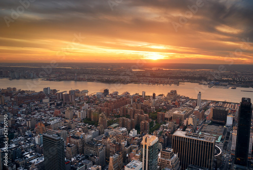 Manhattan Hudson River sunset